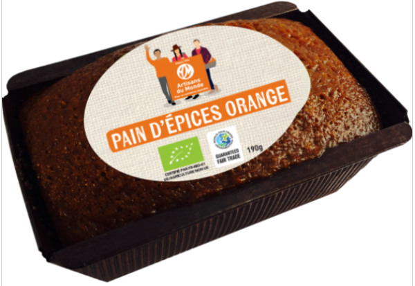 pain d epices bio orange de la mini entreprise du lycée Sainte Philomene